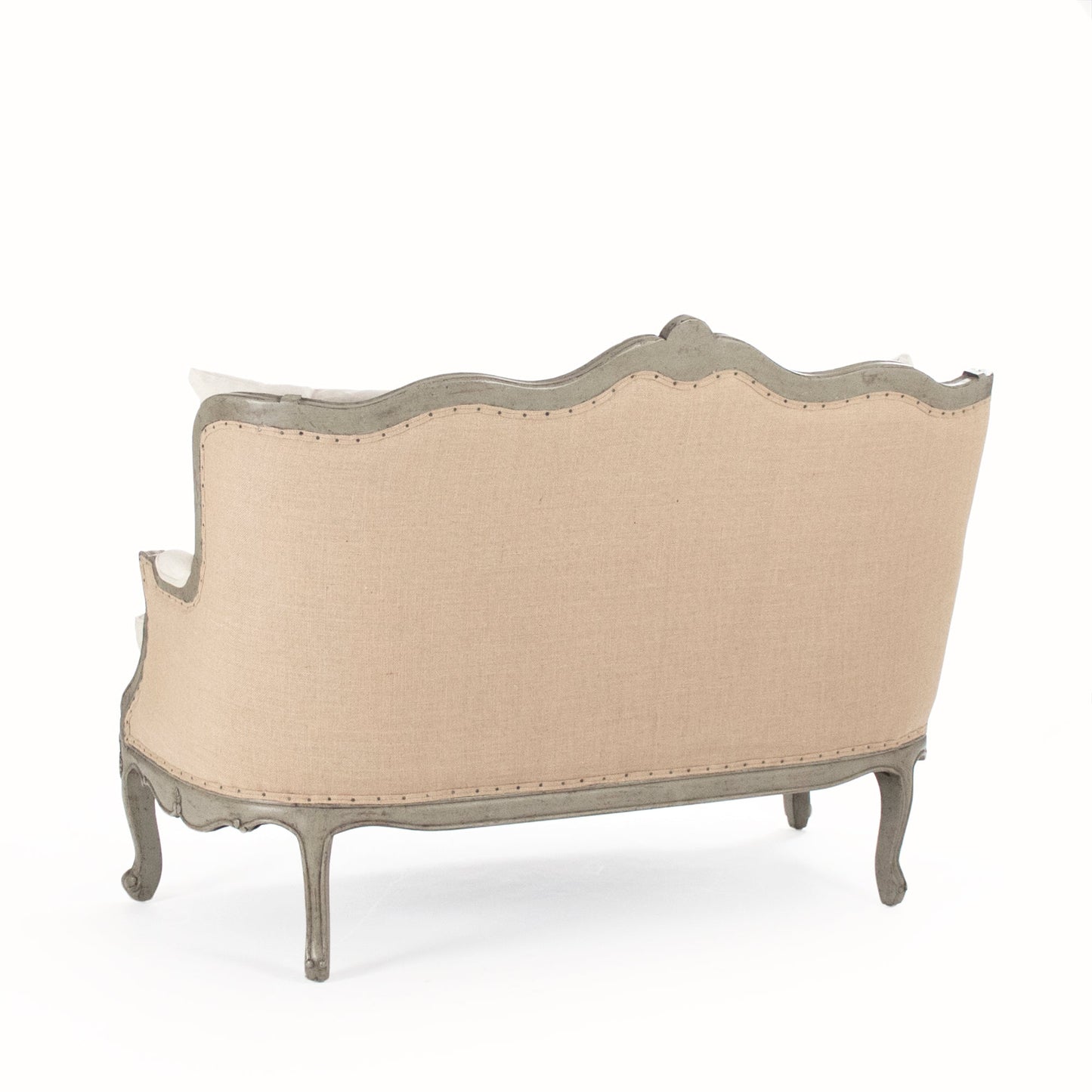 Adele Settee-Burlap Back