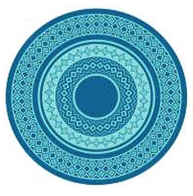 Fiesta Round Blue Indoor/Outdoor Plastic Rug - Erbanica