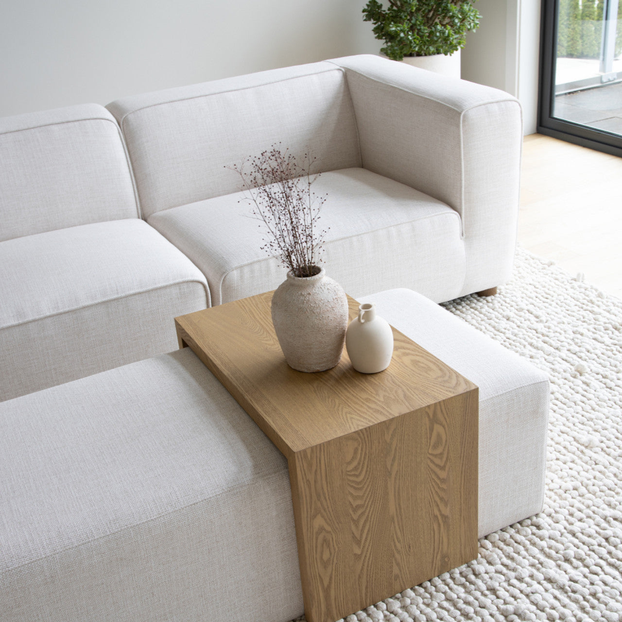 Forest Coffee Ottoman - Cream / Blond Oak LIMITED EDITION