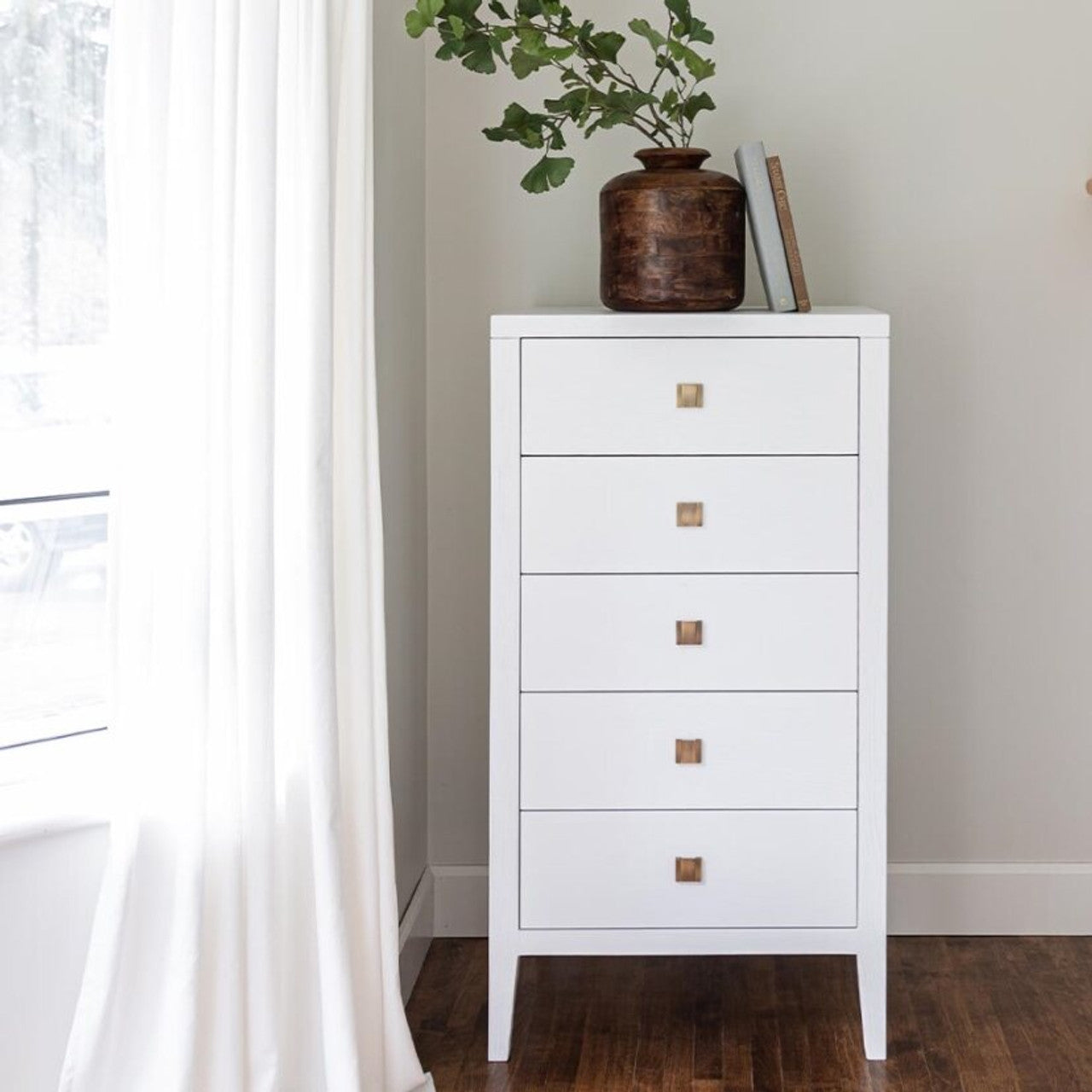 Hara 5 Drawer Tall Dresser - White