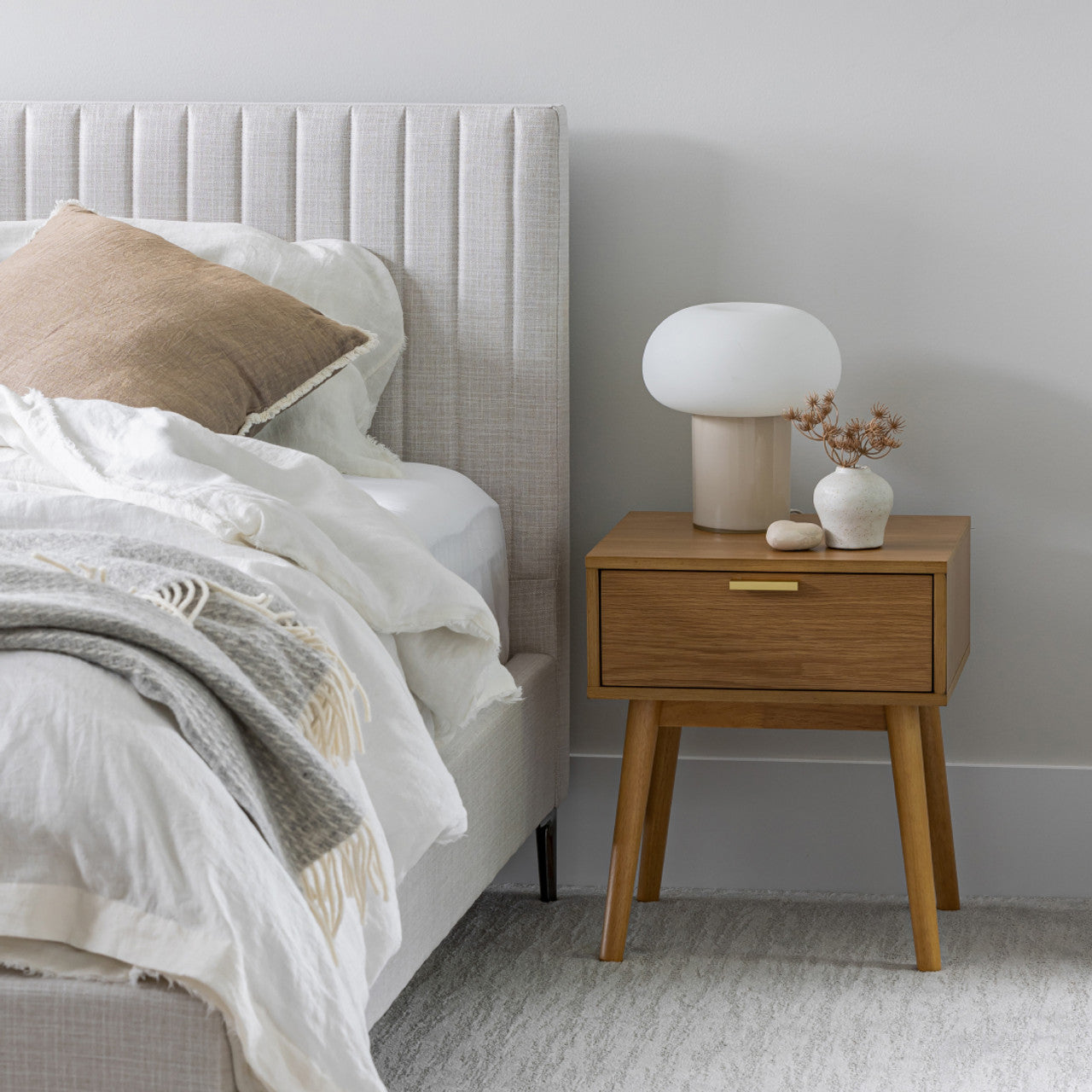 Hollis Queen Bed - Oat