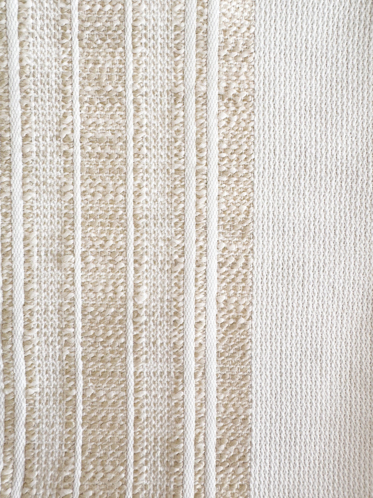 Beach Club Beige Stripe Indoor Outdoor Table Runner, Placemat, and Pillow Set