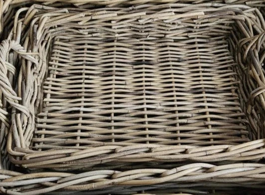 Handwoven Rattan Tray - Set Of 3