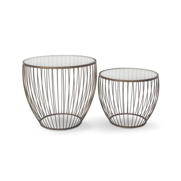 Cyclone Glass Tables - Gold (Set of 2) ANCHORED IN MUSKOKA