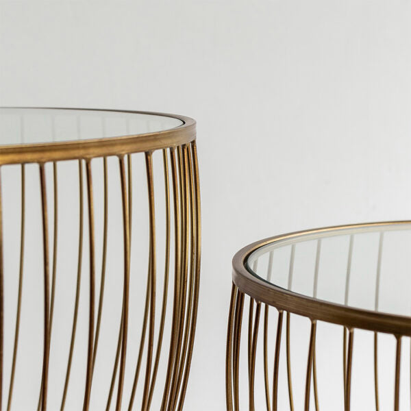 Cyclone Glass Tables - Gold (Set of 2) ANCHORED IN MUSKOKA