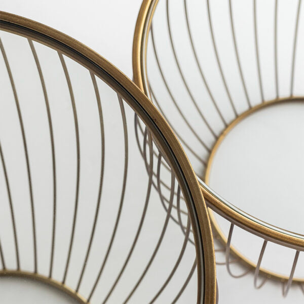 Cyclone Glass Tables - Gold (Set of 2) ANCHORED IN MUSKOKA