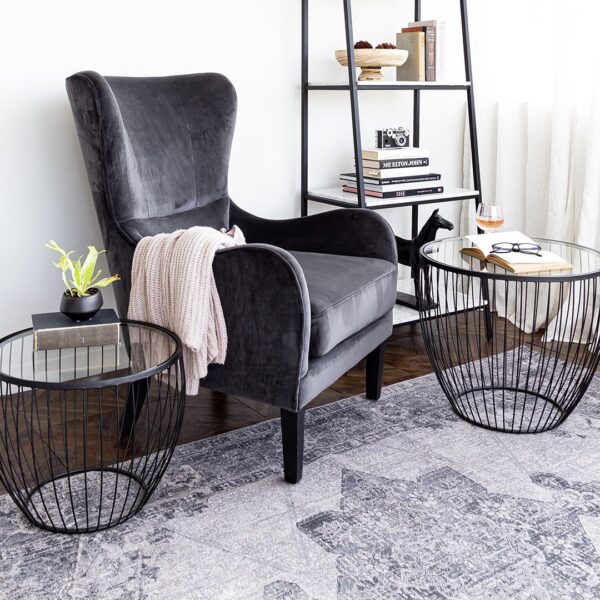 Cyclone Glass Tables - Matte Black (Set of 2) ANCHORED IN MUSKOKA