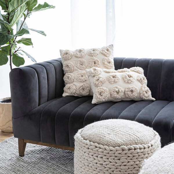 Elliot Sofa - Smoke Grey Velvet ANCHORED IN MUSKOKA