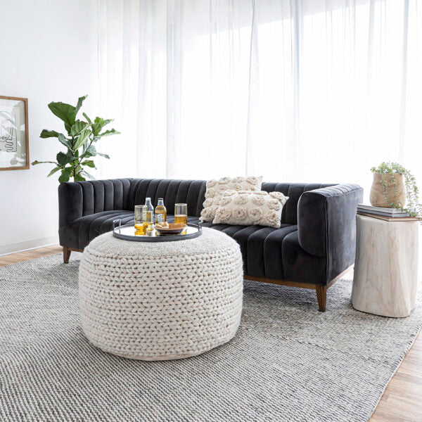 Elliot Sofa - Smoke Grey Velvet ANCHORED IN MUSKOKA