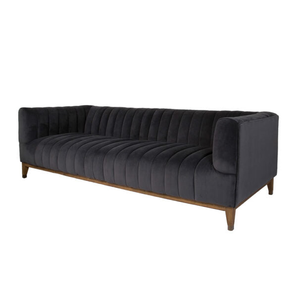 Elliot Sofa - Smoke Grey Velvet ANCHORED IN MUSKOKA