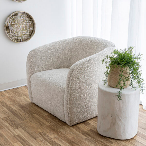 Evita Chair - Cream Bouclé ANCHORED IN MUSKOKA