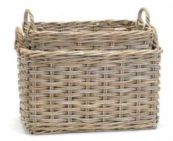 Rattan Rectangular Storage Basket Set Of 2 ANCHORED IN MUSKOKA