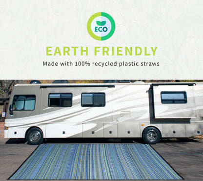 Fiesta 1099 Blue Outdoor Rug - Erbanica