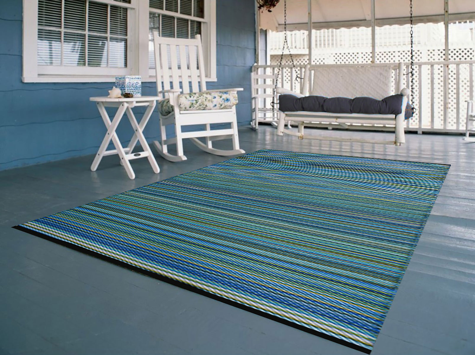 Fiesta 1099 Blue Outdoor Rug - Erbanica