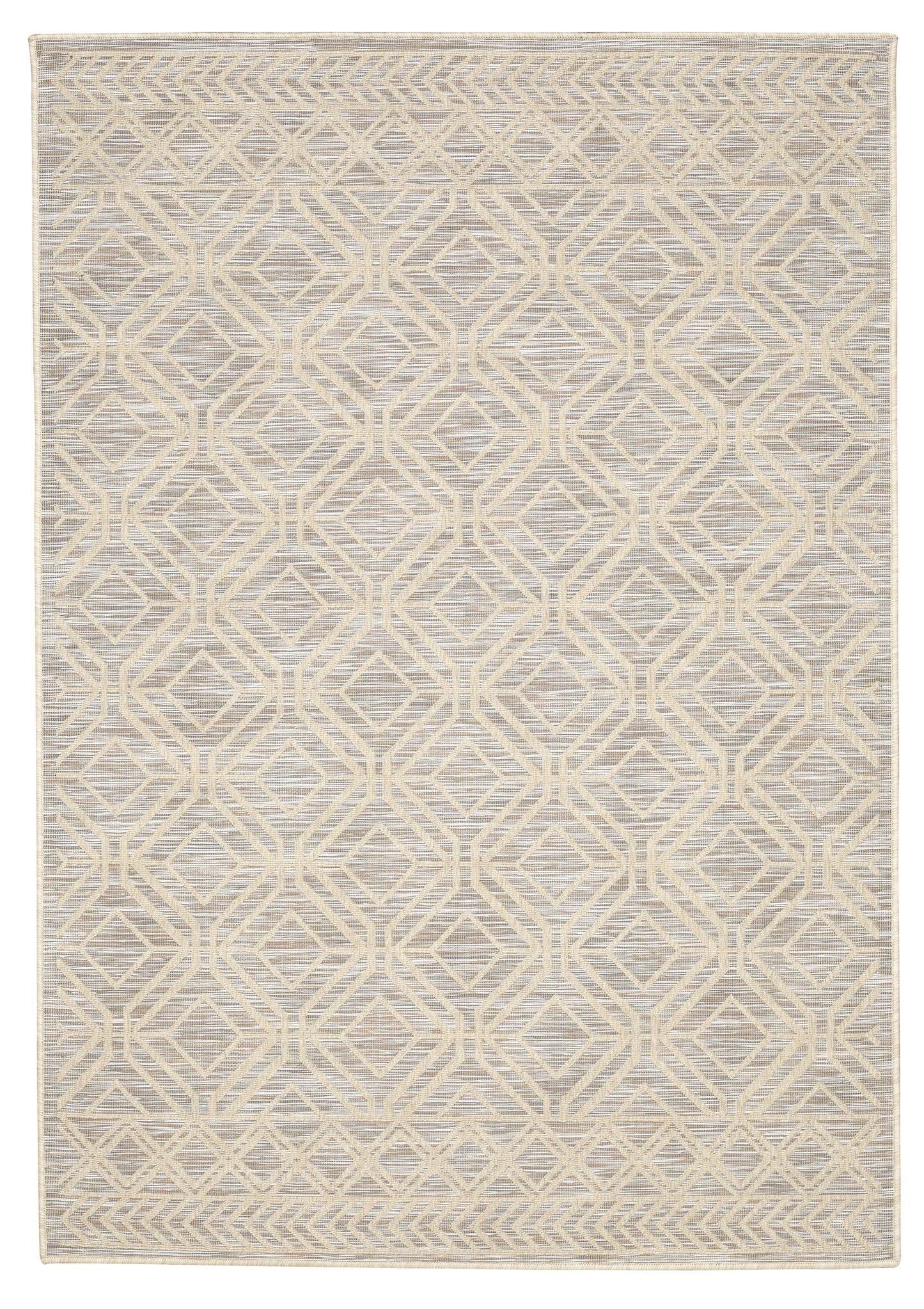 Modern Contemporary Polypropylene Trellis Ivory Rug - Erbanica