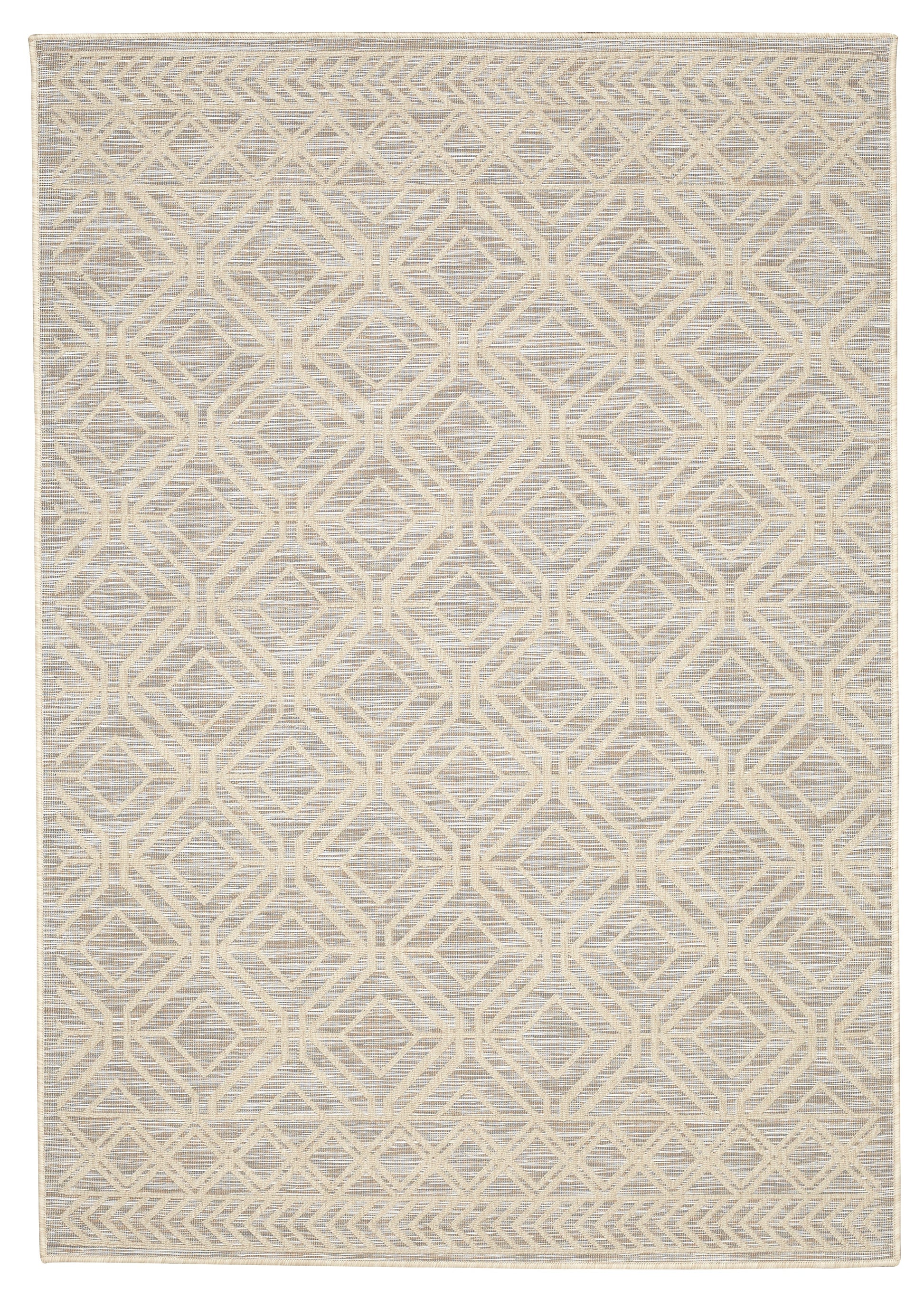 Modern Contemporary Polypropylene Trellis Ivory Rug - Erbanica