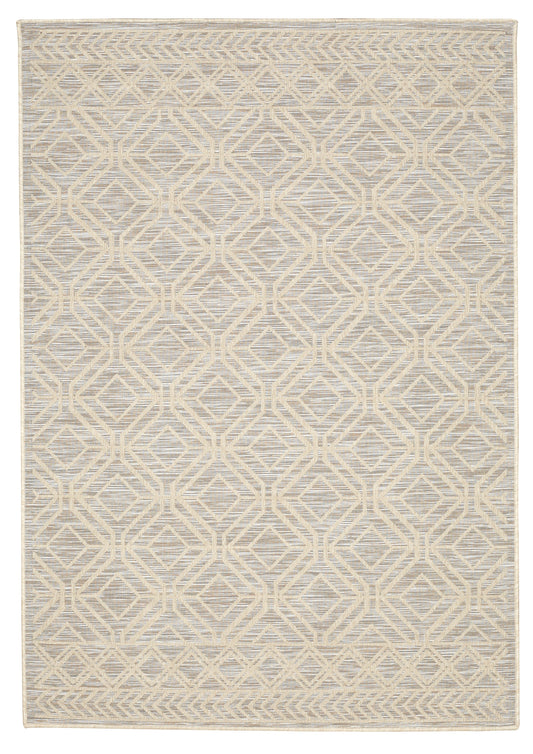Modern Contemporary Polypropylene Trellis Ivory Rug - Erbanica