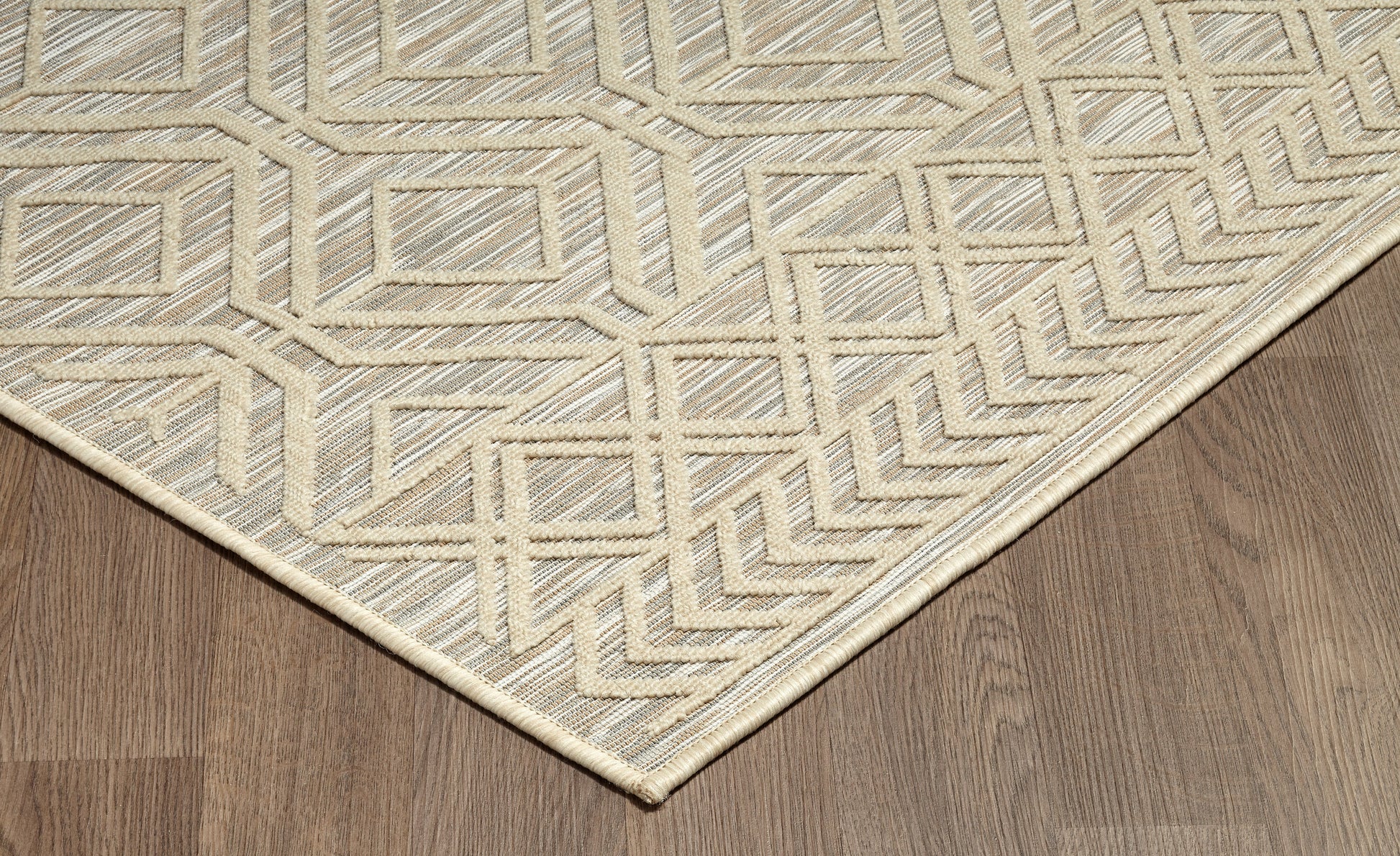 Modern Contemporary Polypropylene Trellis Ivory Rug - Erbanica
