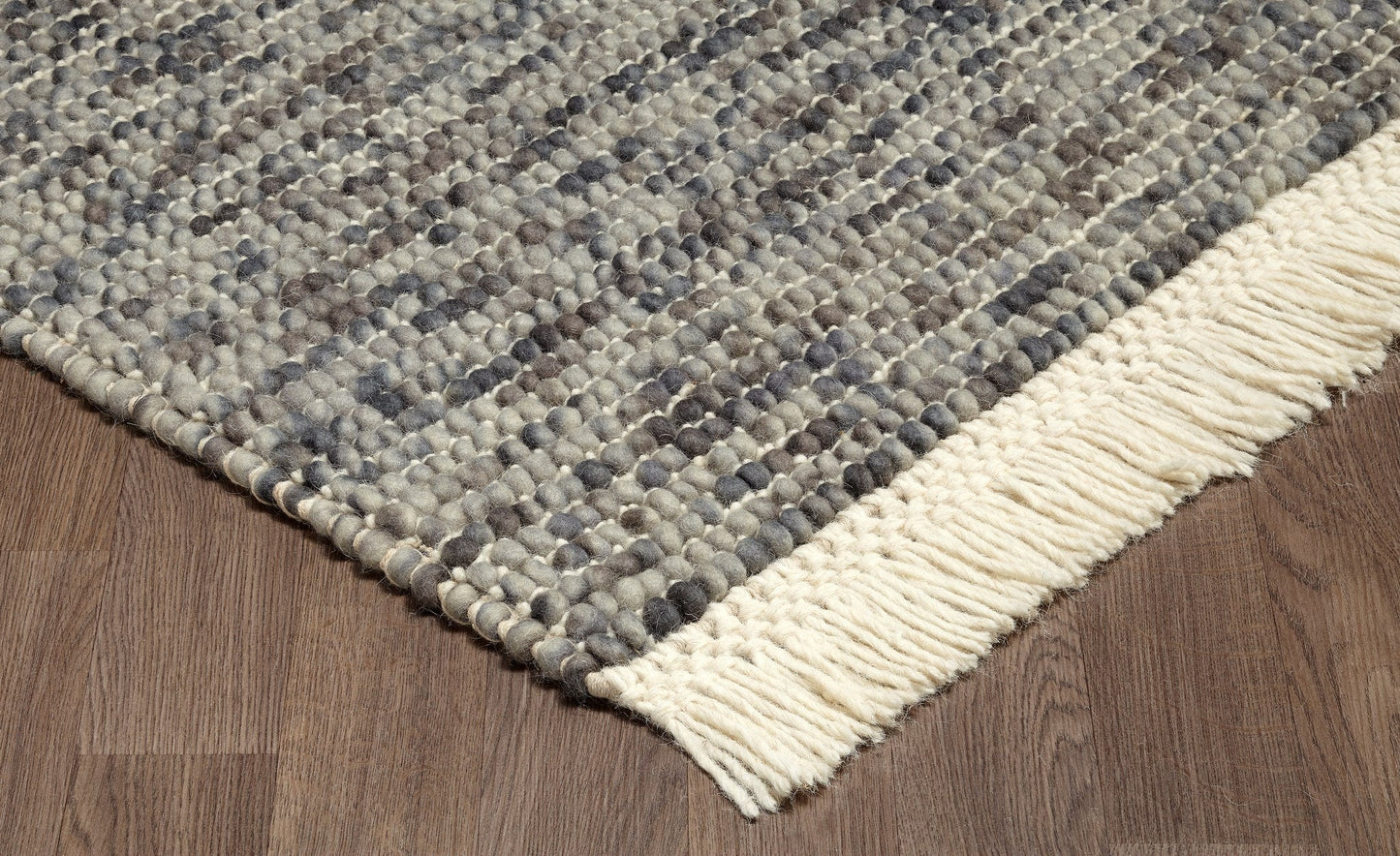 Zurich Hand Loomed Wool Area Rug - Grey