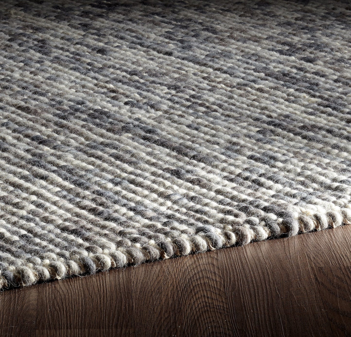 Zurich Hand Loomed Wool Area Rug - Grey