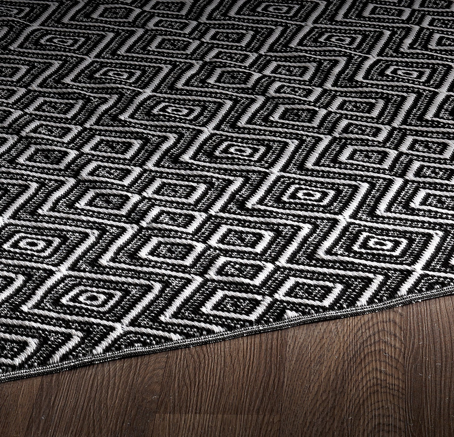 Indoor/Outdoor Black White Reversible Rug Outdoor Area Rug, Outdoor carpet, outdoor mat, picnic mat