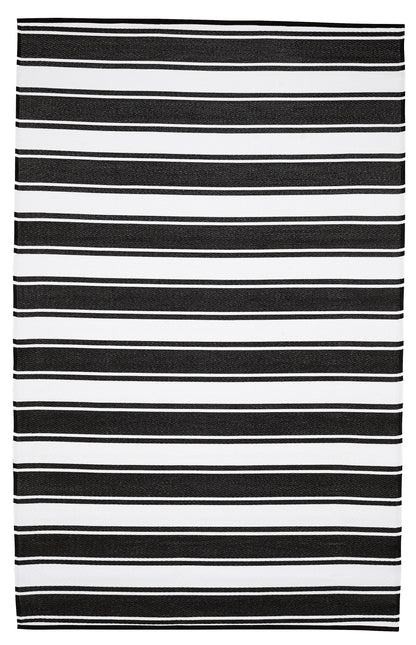 Indoor/Outdoor Black White Stripes Reversible Rug Outdoor Area Rug, Outdoor carpet, outdoor mat, picnic mat