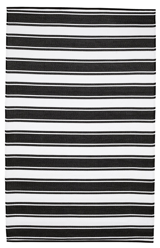 Indoor/Outdoor Black White Stripes Reversible Rug Outdoor Area Rug, Outdoor carpet, outdoor mat, picnic mat