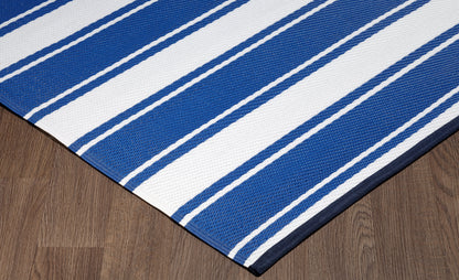 Indoor/Outdoor Blue White Stripes Reversible Rug Outdoor Area Rug, Outdoor carpet, outdoor mat, picnic mat