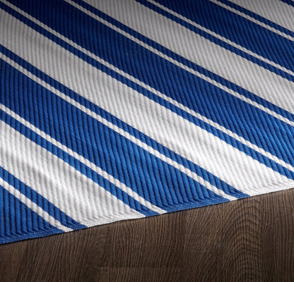 Indoor/Outdoor Blue White Stripes Reversible Rug Outdoor Area Rug, Outdoor carpet, outdoor mat, picnic mat