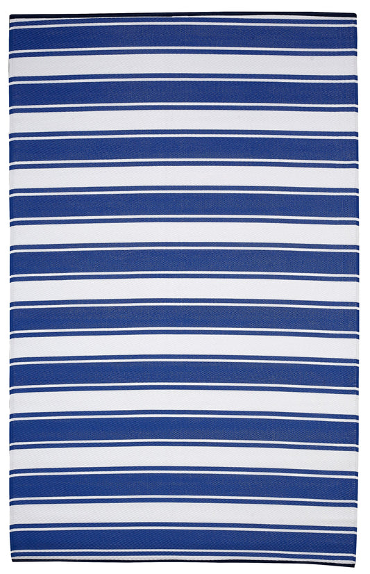 Indoor/Outdoor Blue White Stripes Reversible Rug Outdoor Area Rug, Outdoor carpet, outdoor mat, picnic mat