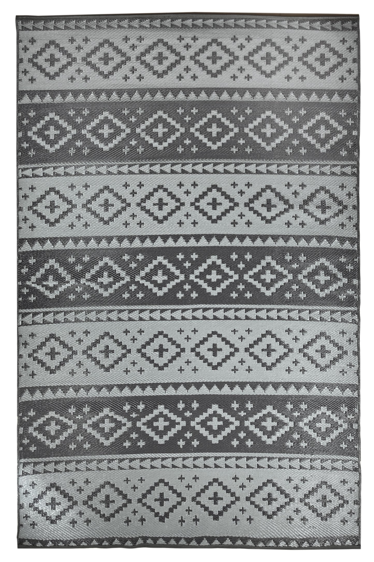 Fiesta Dark Grey 50140 Indoor/Outdoor Plastic Rug - Erbanica