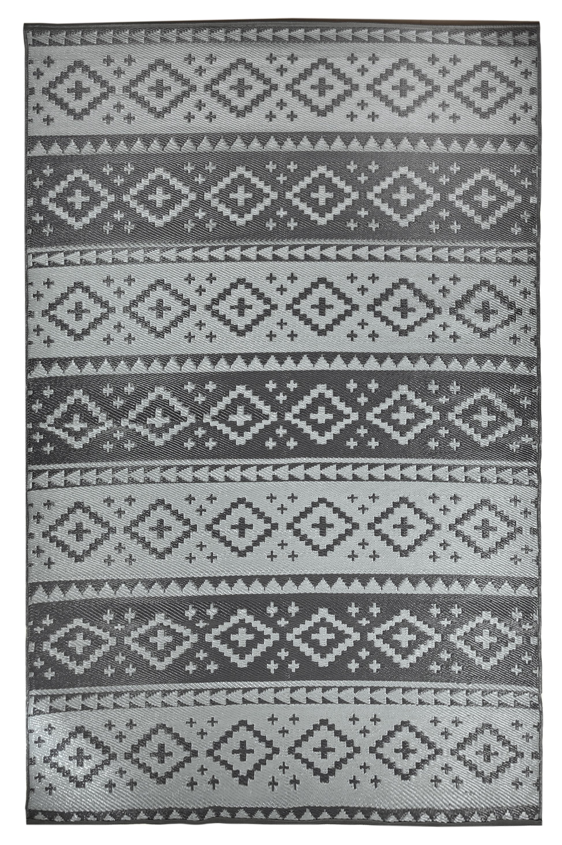 Fiesta Dark Grey 50140 Indoor/Outdoor Plastic Rug - Erbanica