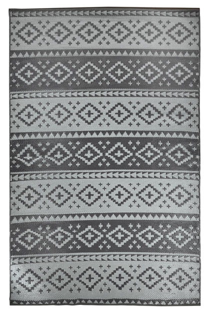 Fiesta Dark Grey 50140 Indoor/Outdoor Plastic Rug - Erbanica