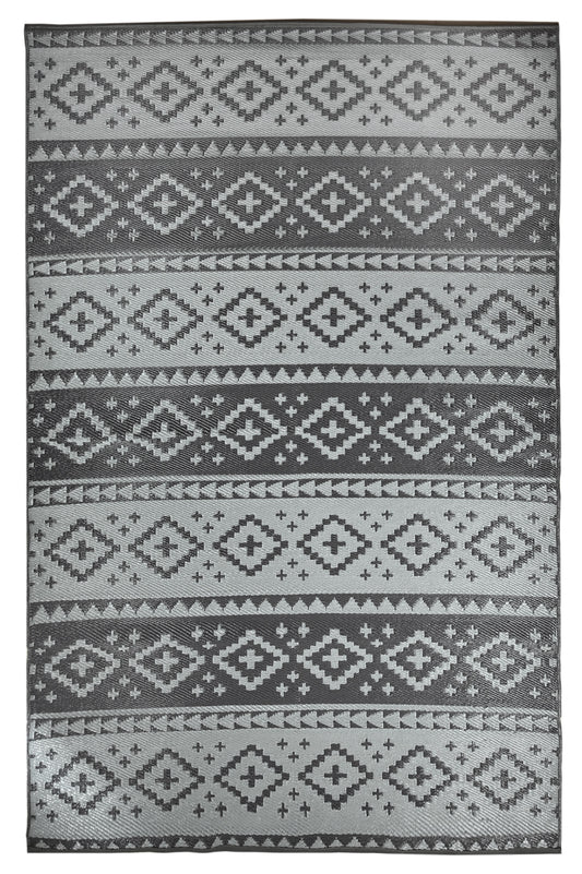 Fiesta Dark Grey 50140 Indoor/Outdoor Plastic Rug - Erbanica