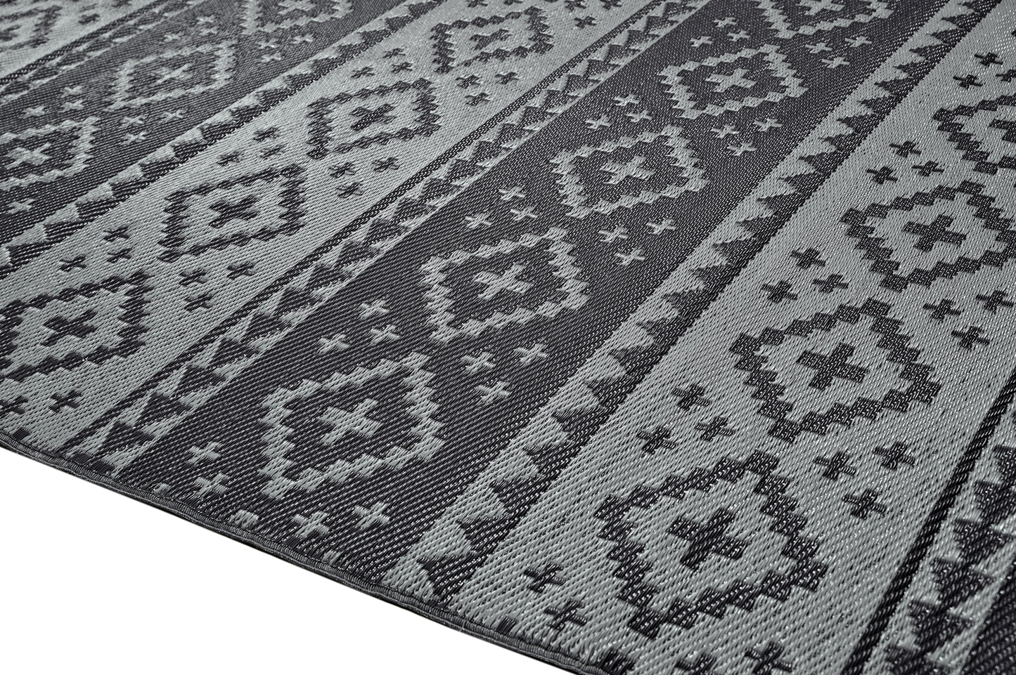 Fiesta Dark Grey 50140 Indoor/Outdoor Plastic Rug - Erbanica