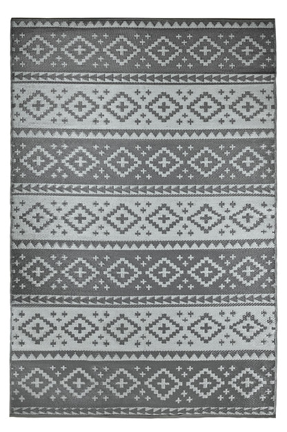 Fiesta Dark Grey 50140 Indoor/Outdoor Plastic Rug - Erbanica