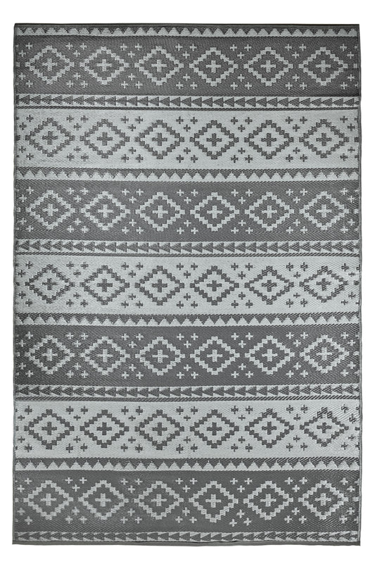 Fiesta Dark Grey 50140 Indoor/Outdoor Plastic Rug - Erbanica