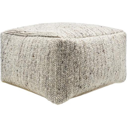 Derby Dark Brown Oatmeal  Wool Pouf