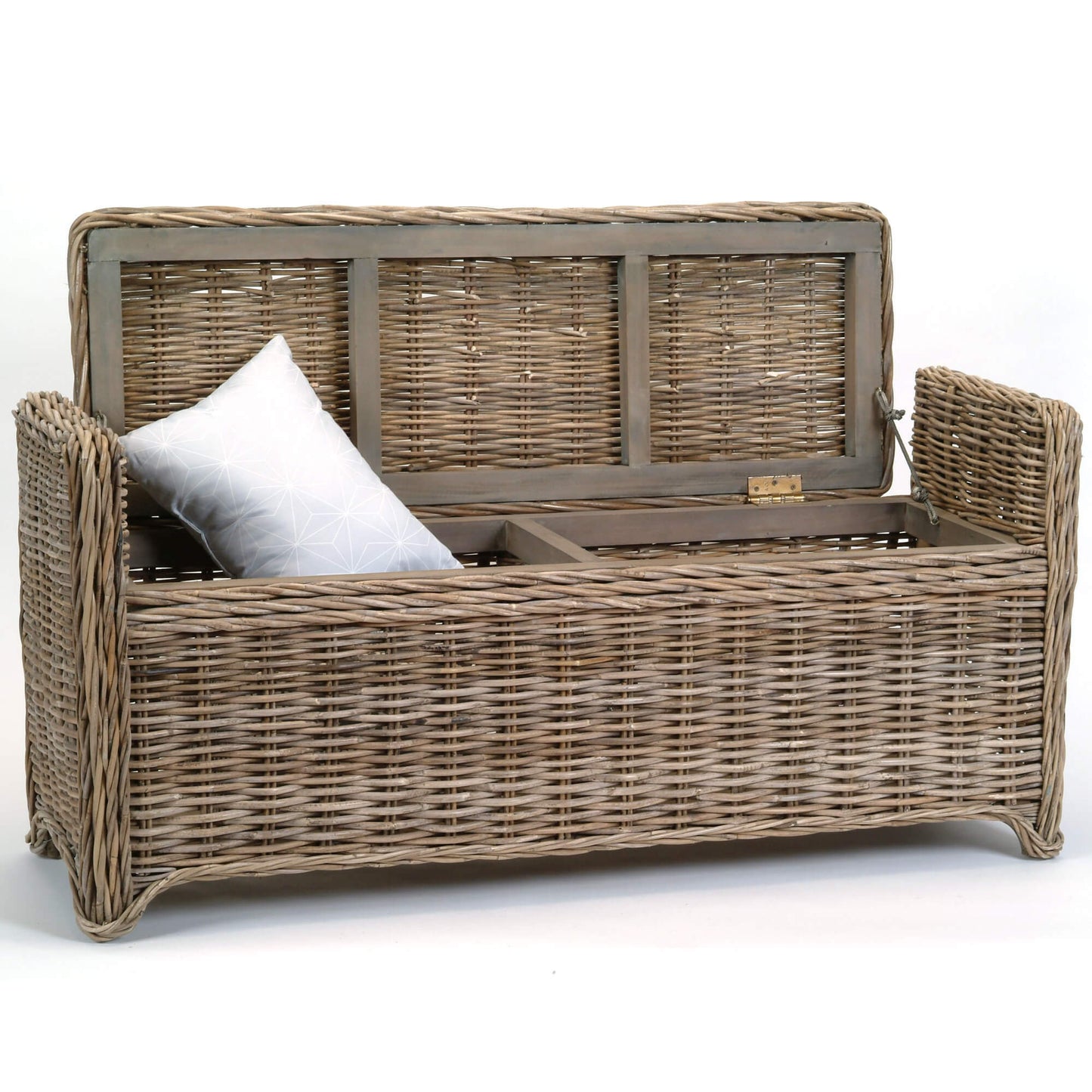 Rattan Storage Bench - High Arms