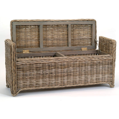 Rattan Storage Bench - High Arms