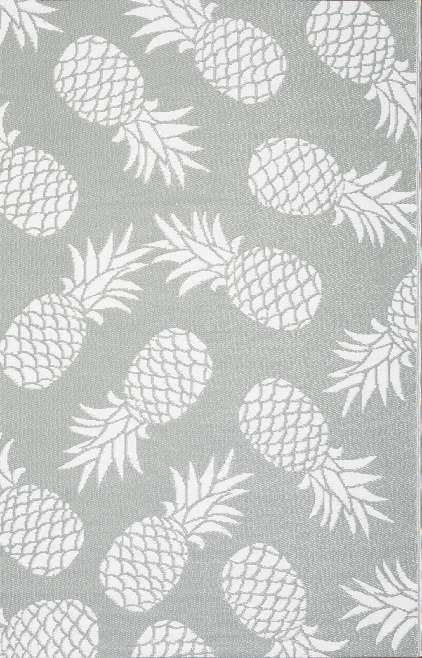 Indoor/Outdoor Grey White Pineapple Reversible Rug Outdoor Area Rug, Outdoor carpet, outdoor mat, picnic mat