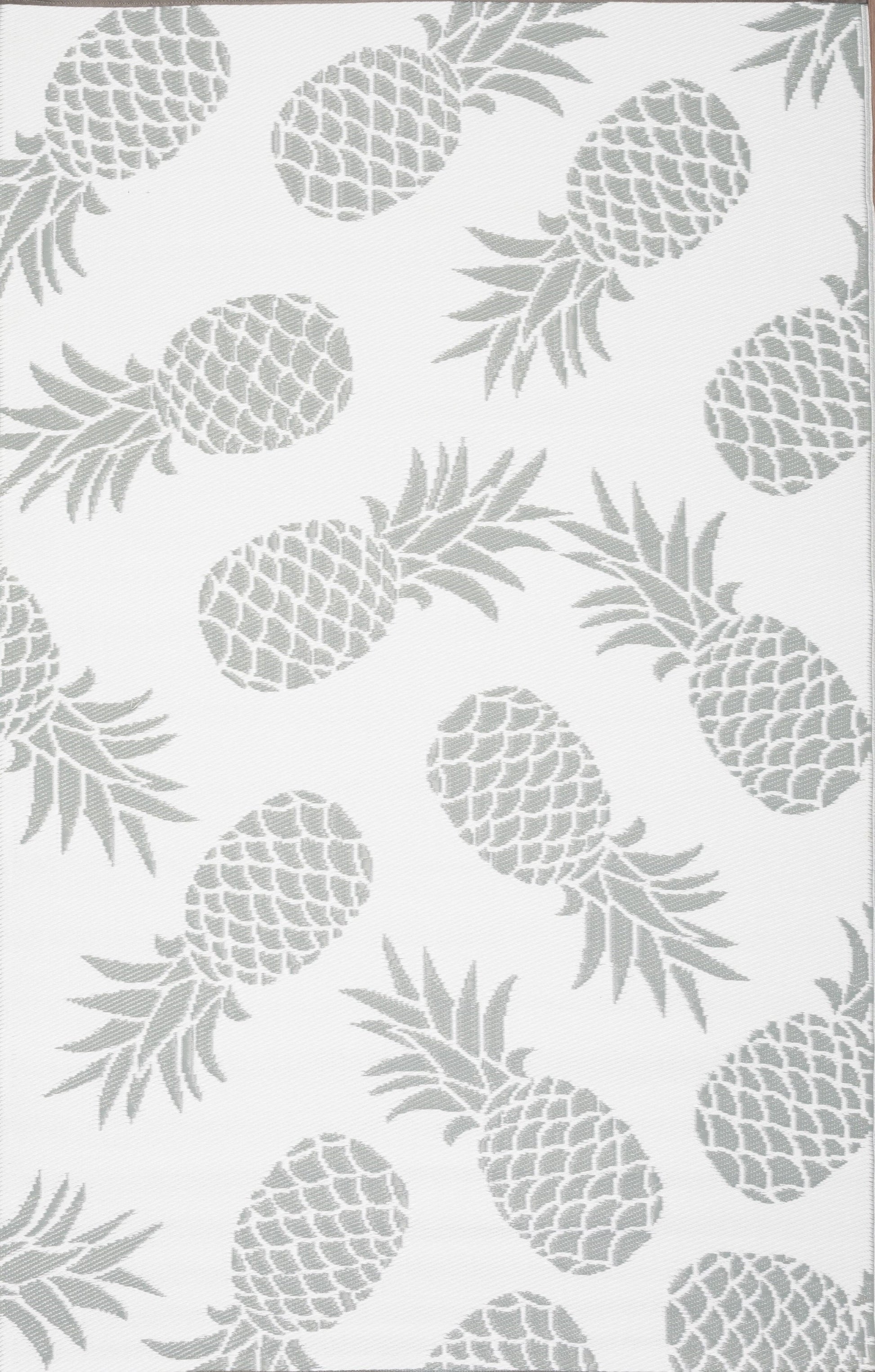 Grey Pineapple Reversible Indoor/Outdoor Plastic Rug - ErbanicaIndoor/Outdoor Grey White Pineapple Reversible Rug Outdoor Area Rug, Outdoor carpet, outdoor mat, picnic mat