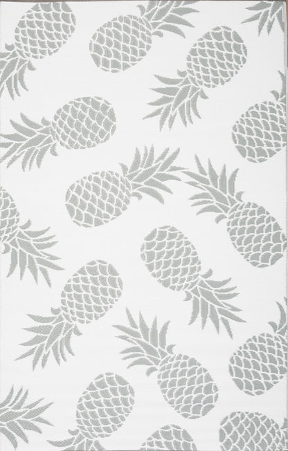 Grey Pineapple Reversible Indoor/Outdoor Plastic Rug - ErbanicaIndoor/Outdoor Grey White Pineapple Reversible Rug Outdoor Area Rug, Outdoor carpet, outdoor mat, picnic mat