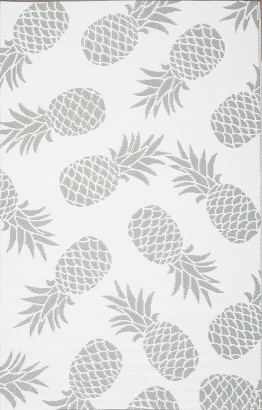 Grey Pineapple Reversible Indoor/Outdoor Plastic Rug - ErbanicaIndoor/Outdoor Grey White Pineapple Reversible Rug Outdoor Area Rug, Outdoor carpet, outdoor mat, picnic mat