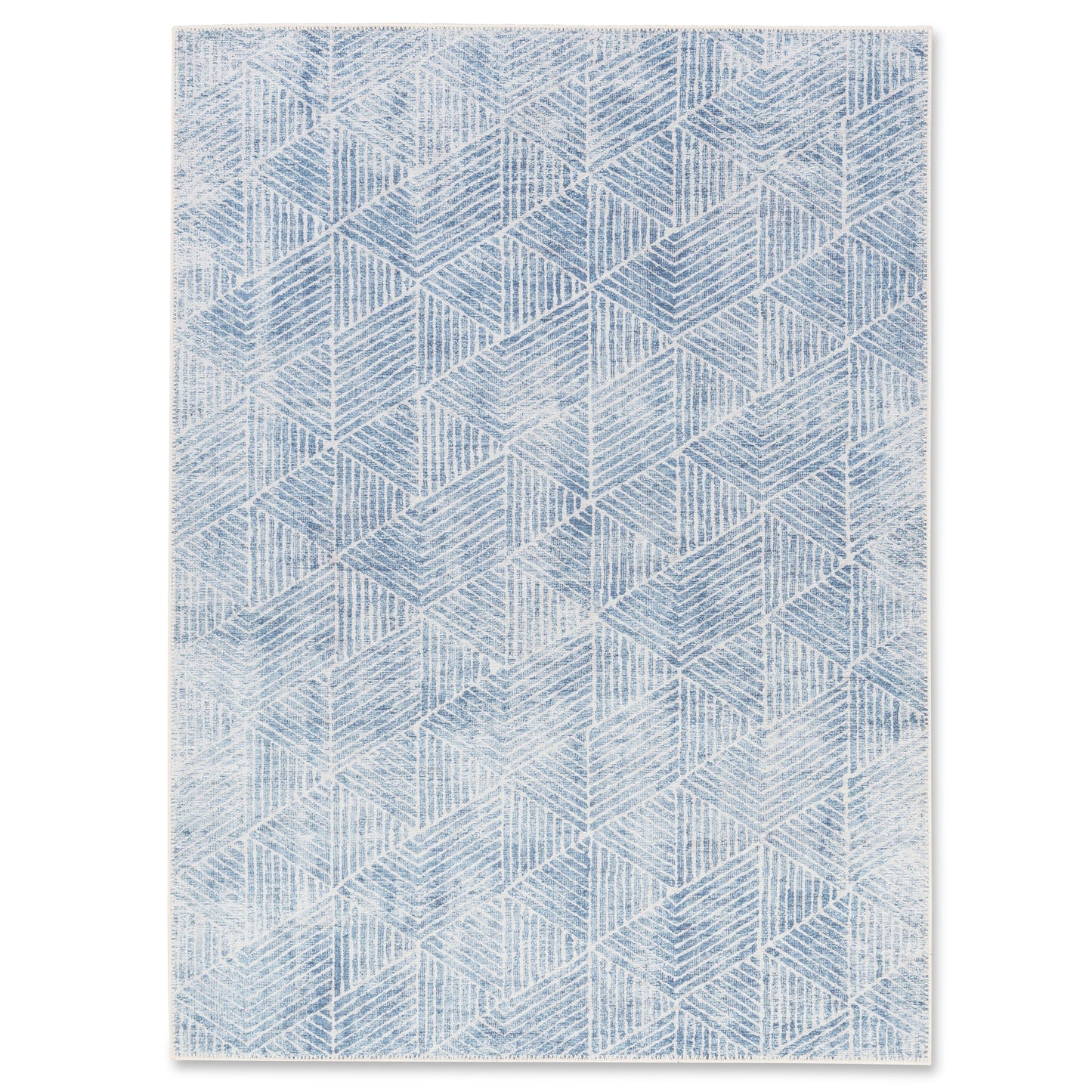 Aura Washable Spill Proof Rug Blue