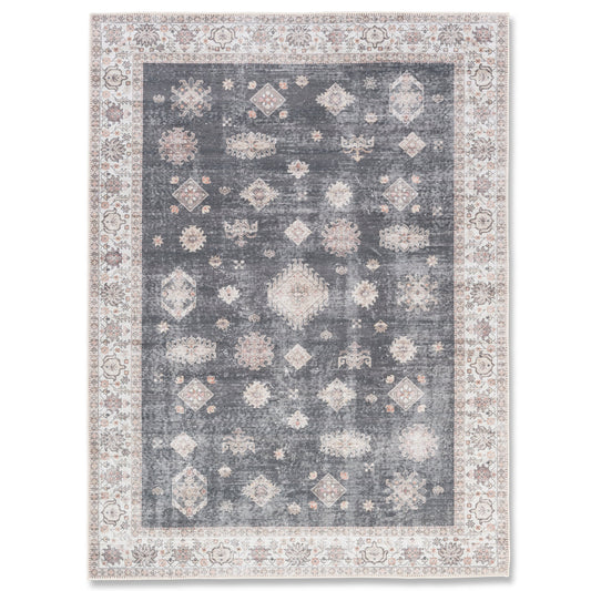 Aura Washable Spill Proof Rug Charcoal/Beige