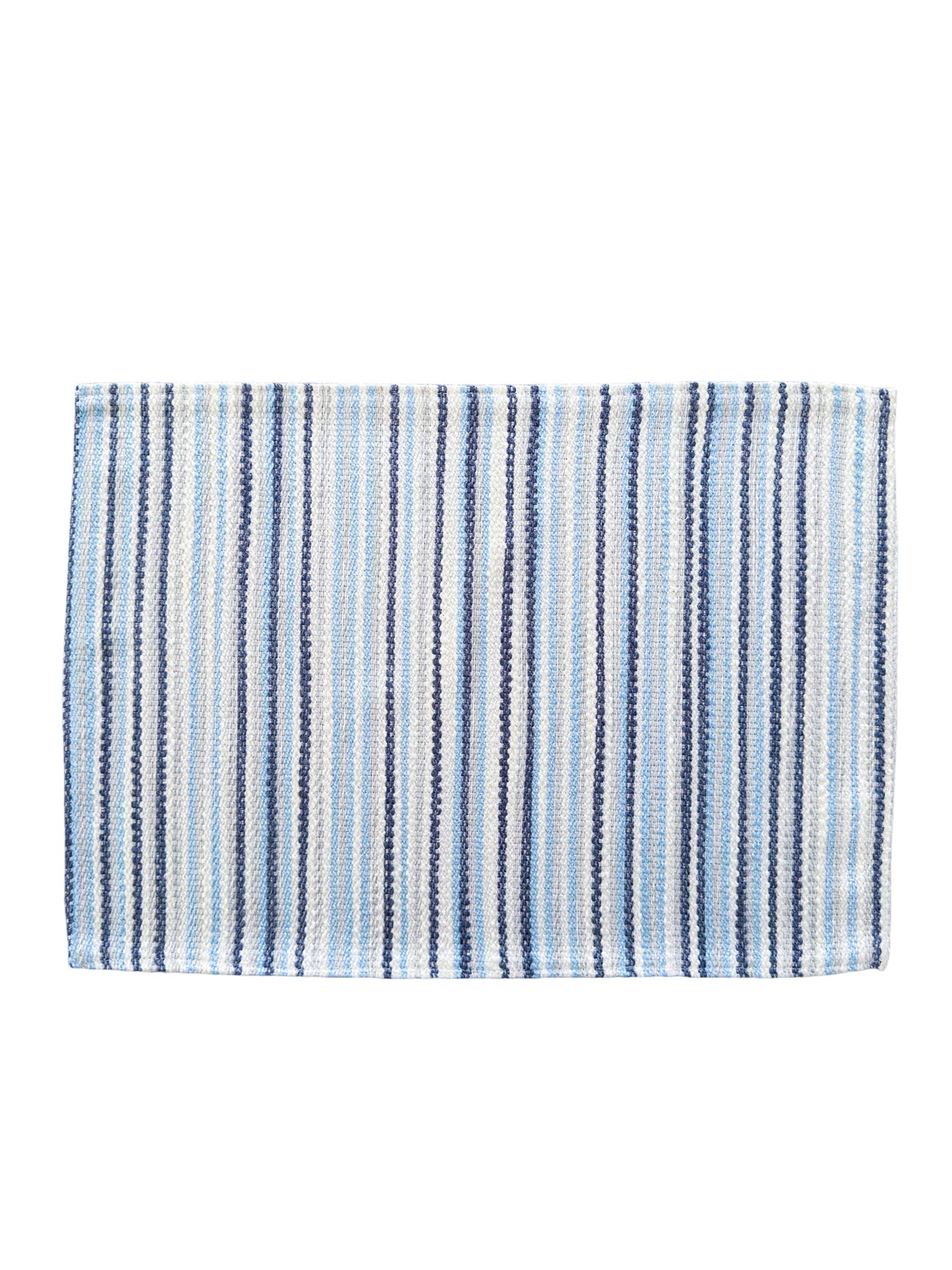 Blue Yacht Stripe Indoor Outdoor Table Runner, Placemats, and Pillows - PureAir Collection