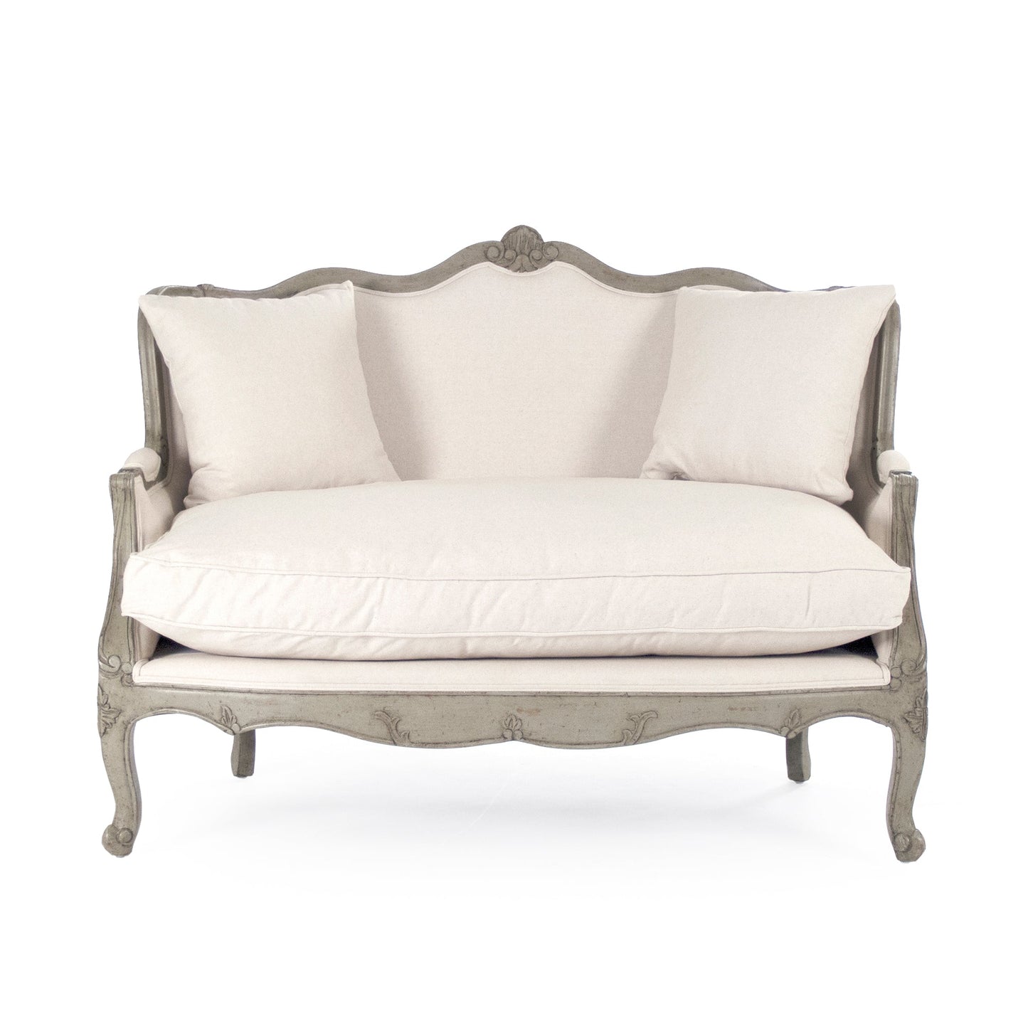 Adele Settee-Burlap Back