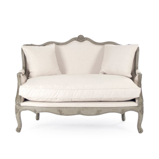 Adele Settee-Burlap Back