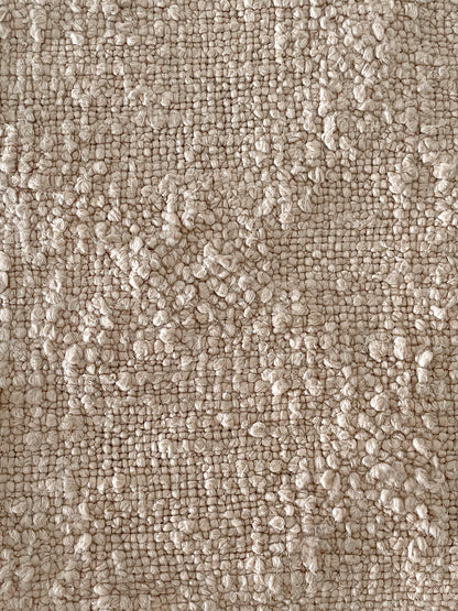 Cozy Cotton Beige Boucle Fringe Throw 50x70